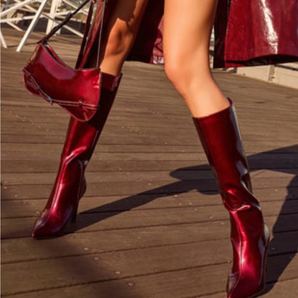 SEXY CHERRY RED 🍒 Burgundy Women's Boots